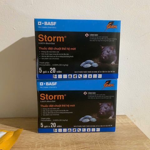 Thuốc Diệt Chuột Storm 5 Gói Nhập Khẩu Đức - An Toàn, Hiệu Quả Cao, Flocoumafen 0.005%, Dễ Dùng Trong Nhà và Ngoài Trời