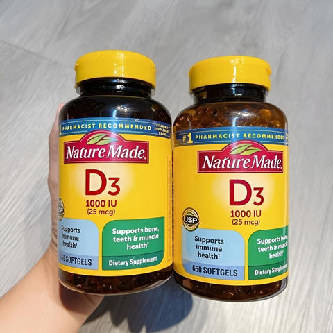 Vitamin D3 Nature Made 650 Viên - Vitamin Tổng Hợp Chất Lượng Cao, Cam Kết Chính Hãng, Bổ Sung Sức Khỏe