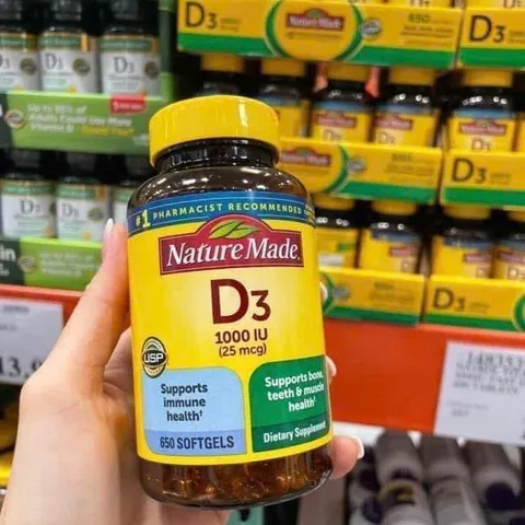 Vitamin D3 Nature Made 650 Viên - Vitamin Tổng Hợp Chất Lượng Cao, Cam Kết Chính Hãng, Bổ Sung Sức Khỏe