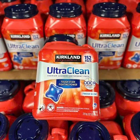 Viên Giặt Kirkland Ultra Clean 152 Viên - Trắng Sáng Đột Phá, Thơm Mát Cả Ngày, Tiết Kiệm, Dễ Sử Dụng cho Mọi Máy Giặt