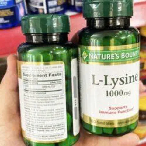 Viên uống bổ sung L-Lysine Nature’s Bounty 1000mg - Hỗ trợ tăng cường sức khỏe và hệ miễn dịch, 60 viên