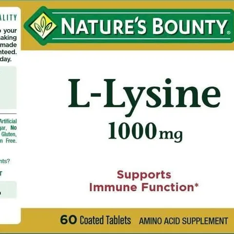 Viên uống bổ sung L-Lysine Nature’s Bounty 1000mg - Hỗ trợ tăng cường sức khỏe và hệ miễn dịch, 60 viên