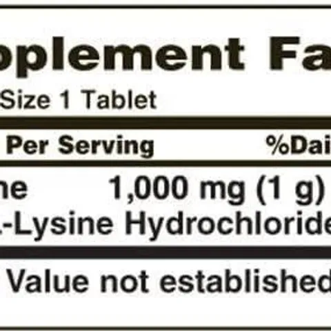 Viên uống bổ sung L-Lysine Nature’s Bounty 1000mg - Hỗ trợ tăng cường sức khỏe và hệ miễn dịch, 60 viên