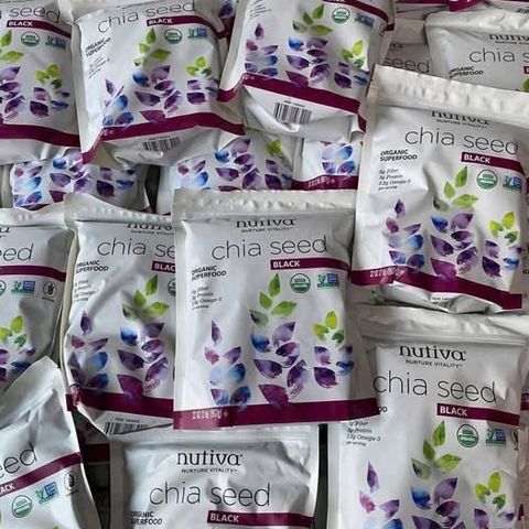 Hạt Chia Nutiva Organic 907gr - Hạt Chia Đen Giàu Dinh Dưỡng Hỗ Trợ Giảm Cân và Tăng Cường Năng Lượng Hàng Mỹ