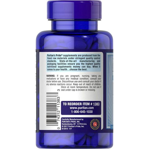 Viên Uống Bổ Máu Puritan's Pride Vitamin B-12 1000 mcg Timed Release - Hỗ Trợ Tăng Cường Trí Não và Năng Lượng - 250 Viên