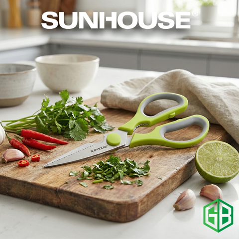 Kéo cắt gà 210 inox SUNHOUSE KS-SC210 - Đồ gia dụng nhà bếp chất lượng cao, thiết kế tay cầm bền đẹp, màu hồng thời trang.
