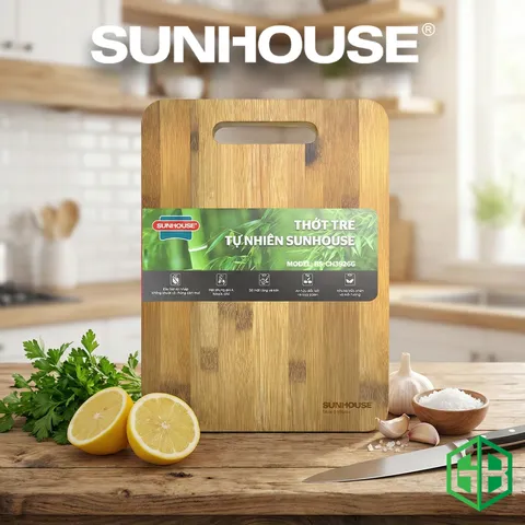 Thớt Tre Tự Nhiên SUNHOUSE KS-CH3626B - Đồ Gia Dụng Nhà Bếp An Toàn, Bền Đẹp, Thiết Kế Thông Minh, Dễ Vệ Sinh