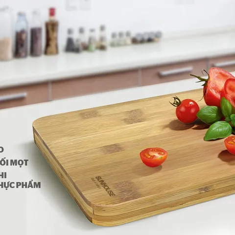 Thớt Tre Tự Nhiên SUNHOUSE KS-CH3626B - Đồ Gia Dụng Nhà Bếp An Toàn, Bền Đẹp, Thiết Kế Thông Minh, Dễ Vệ Sinh