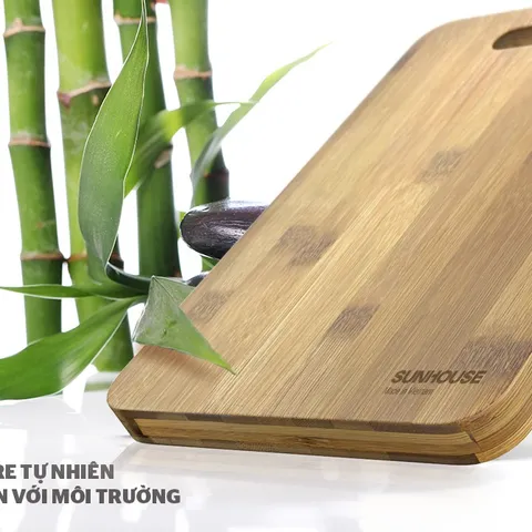 Thớt Tre Tự Nhiên SUNHOUSE KS-CH3626B - Đồ Gia Dụng Nhà Bếp An Toàn, Bền Đẹp, Thiết Kế Thông Minh, Dễ Vệ Sinh
