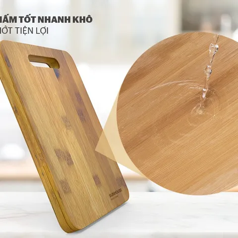 Thớt Tre Tự Nhiên SUNHOUSE KS-CH3626B - Đồ Gia Dụng Nhà Bếp An Toàn, Bền Đẹp, Thiết Kế Thông Minh, Dễ Vệ Sinh