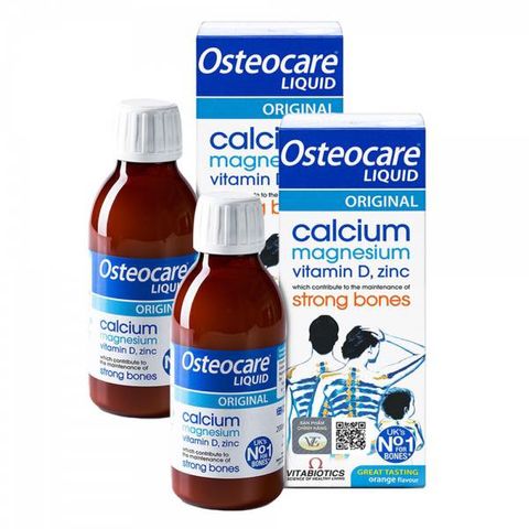 Canxi nước Osteocare 200ml - Thực phẩm chức năng hỗ trợ xương chắc khỏe, vitamin D3, hương vị dễ uống, sản phẩm từ Anh
