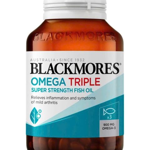 Omega 3 Triple Super Strength Fish Oil Blackmores 60 viên, tim mạch, trí não