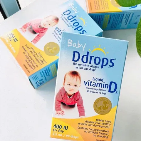 Vitamin D3 cho bé Baby Ddrops 2.5ml - Bổ sung Canxi, Hỗ trợ Phát triển Xương Khỏe Mạnh, Dinh Dưỡng Cho Trẻ Em