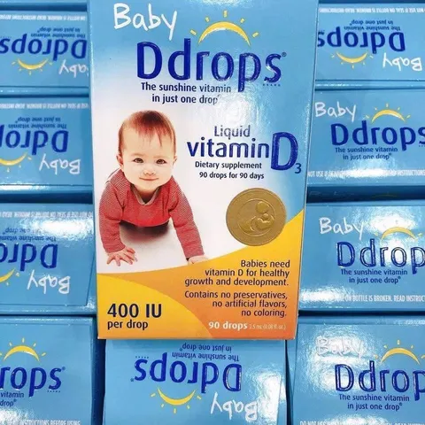 Vitamin D3 cho bé Baby Ddrops 2.5ml - Bổ sung Canxi, Hỗ trợ Phát triển Xương Khỏe Mạnh, Dinh Dưỡng Cho Trẻ Em