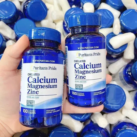 Viên uống bổ sung Calci-Mg-Zn Puritan’s Pride - Hỗ trợ chắc xương, 100 viên, cải thiện sức khỏe xương khớp hiệu quả