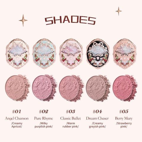 Phấn Má Hồng Flower Knows Strawberry Rococo 5g - Thiết Kế Sang Trọng, Màu Sắc Tự Nhiên, Dễ Sử Dụng, Giữ Màu Lâu Trôi
