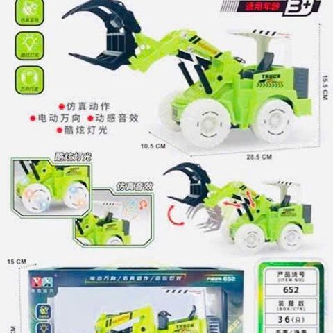Đồ Chơi Xe Máy Xúc 652 Excavator - Toy Mô Phỏng Lấy Gỗ Có Đèn Âm Thanh Sinh Động Cho Trẻ Em Từ 3 Tuổi Trở Lên