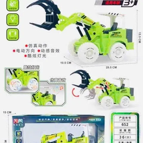 Đồ Chơi Xe Máy Xúc 652 Excavator - Toy Mô Phỏng Lấy Gỗ Có Đèn Âm Thanh Sinh Động Cho Trẻ Em Từ 3 Tuổi Trở Lên