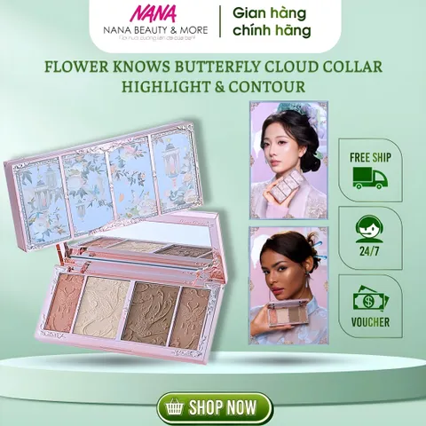 Bảng Phấn Bắt Sáng Tạo Khối Flower Knows Butterfly Cloud Collar 16g - Phấn Trang Điểm Tự Nhiên, Độ Bám Màu Tốt, Thiết Kế Độc Đáo