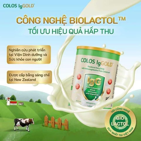 Sữa Non Colos IgGold - Bột Sữa Tăng Cường Sức Đề Kháng Từ New Zealand, Dinh Dưỡng Hỗ Trợ Trẻ Em và Người Lớn 450g