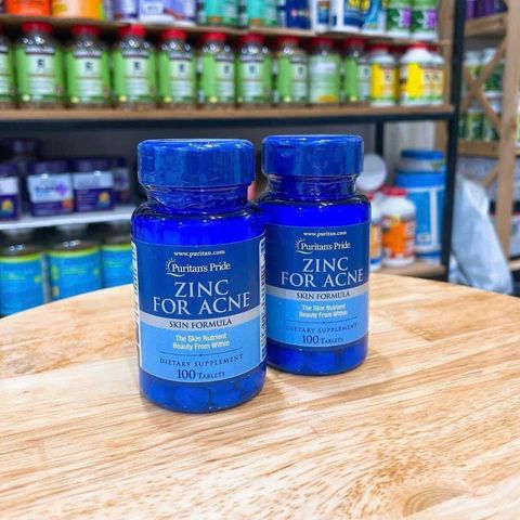 Viên uống Kẽm Puritan’s Pride Zinc 100 viên - Hỗ trợ giảm mụn, cải thiện sức khỏe da, tăng cường miễn dịch, đẹp da tự nhiên