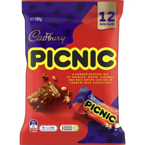 Hộp Sô Cô La Sữa Cadbury Mini 180g - 12 Thanh Nhỏ Ngon Miệng, Snack Tiện Lợi Cho Buổi Tiệc, Thích Hợp Mọi Dịp