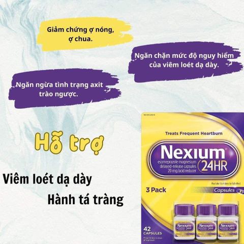 Viên uống Nexium 24HR 42 viên - Hỗ trợ điều trị viêm loét dạ dày và kiểm soát acid, cải thiện sức khỏe tiêu hóa
