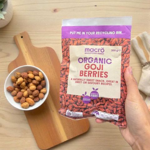 Quả Kỷ Tử Hữu Cơ Macro Úc 200g - Goji Berries Tự Nhiên Giàu Vitamin, Hỗ Trợ Sức Khỏe Mắt, Da, Miễn Dịch