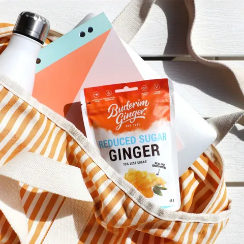 Kẹo Gừng Buderim Nhập Khẩu - Snack Lành Mạnh, Ngọt Ngào và Cay Nhẹ, Đồ Ăn Vặt Chất Lượng Cao Dễ Dàng Mang Theo