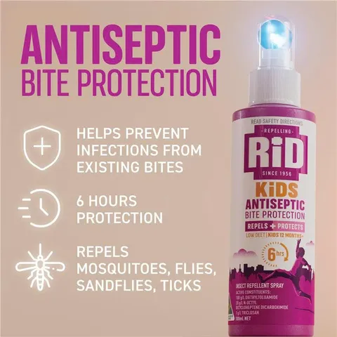 Rid Kids Xịt Bảo Vệ Côn Trùng 100ml - An toàn cho bé, không chứa cồn, bảo vệ da nhạy cảm suốt 6 giờ