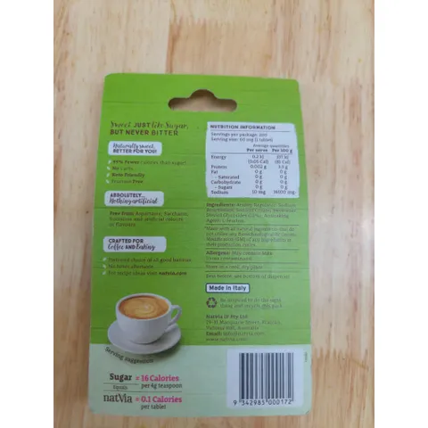 Đường Cỏ Ngọt Natvia 100% Tự Nhiên - Thay Thế Đường Trắng An Toàn Cho Gia Đình, Hộp Tiện Lợi Dùng Trong Nấu Ăn
