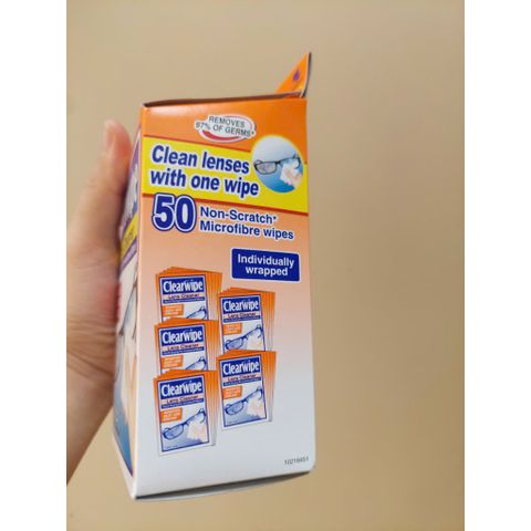 Clearwipe Khăn Lau Mắt Kính Làm Sạch Không Vết