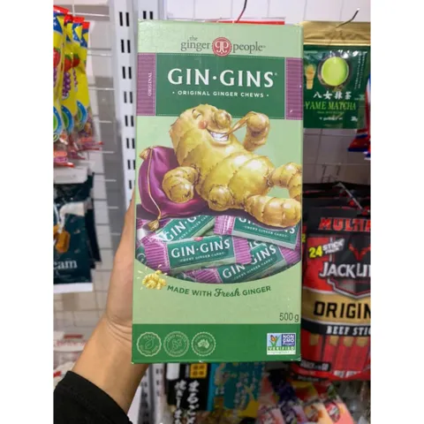 Kẹo gừng Gin Gins hộp 500g dẻo mềm, thích hợp mang theo du lịch