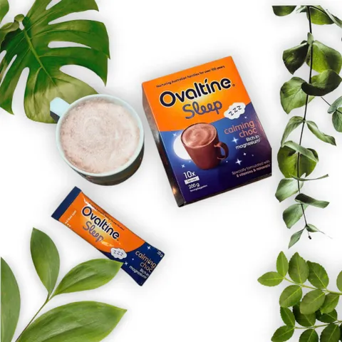 Bột cacao Ovaltine Sleep Calm  Socola béo nhẹ, dùng tốt trước khi ngủ