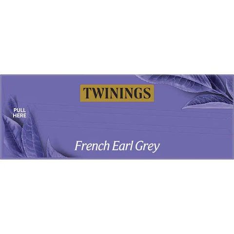 Trà Twinings Earl Grey Pháp 80 gói - Trà đen hương hoa oải hương, bergamot & vani cho trải nghiệm thư giãn hàng ngày