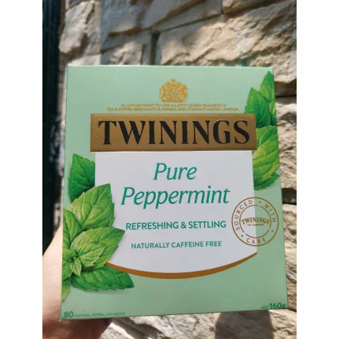 Trà Twinings Pure Peppermint - Hộp 80 gói Bạc Hà Tự Nhiên Thư Giãn và Cải Thiện Giấc Ngủ