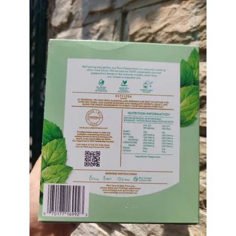 Trà Twinings Pure Peppermint - Hộp 80 gói Bạc Hà Tự Nhiên Thư Giãn và Cải Thiện Giấc Ngủ