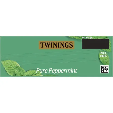 Trà Twinings Pure Peppermint - Hộp 80 gói Bạc Hà Tự Nhiên Thư Giãn và Cải Thiện Giấc Ngủ
