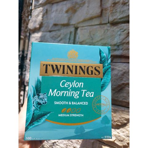 Trà Twinings Ceylon Morning - Hộp Lớn 100 Gói Trà Đen Đậm Đà Khởi Đầu Ngày Mới Tích Cực, Hương Vị Thư Giãn