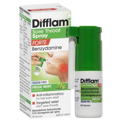 Xịt Difflam Forte 15ml Hỗ Trợ Dịu Nhẹ Cổ Họng, Hương Bạc Hà Tươi Mát - Tiện Lợi 88 Lần Xịt Cho Người Làm Nghề Nói Nhiều
