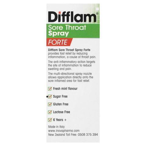 Xịt Difflam Forte 15ml Hỗ Trợ Dịu Nhẹ Cổ Họng, Hương Bạc Hà Tươi Mát - Tiện Lợi 88 Lần Xịt Cho Người Làm Nghề Nói Nhiều
