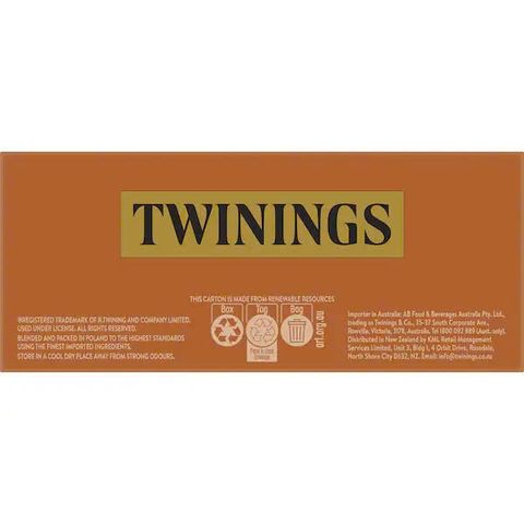 Trà Twinings Australian Afternoon - Trà Đen Cao Cấp 100 Gói - Hương Vị Đậm Đà Giúp Thư Giãn, Thưởng Thức Với Sữa