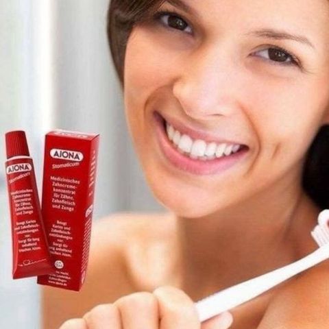 Kem Đánh Răng Ajona Đức 25ml - Giảm Hôi Miệng, Làm Sạch Sâu, Bảo Vệ Nướu, Dành Cho Người Uống Trà Cà Phê