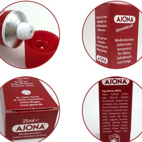 Kem Đánh Răng Ajona Đức 25ml - Giảm Hôi Miệng, Làm Sạch Sâu, Bảo Vệ Nướu, Dành Cho Người Uống Trà Cà Phê