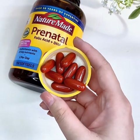 Vitamin tổng hợp cho mẹ bầu Prenatal Folic Acid + DHA Nature Made 110 viên, thai kỳ