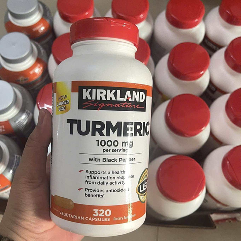 Viên uống Nghệ Kirkland Signature 1000mg - Hỗ trợ Tiêu hóa và Chống Oxy hóa cho Sức khỏe 320 Viên
