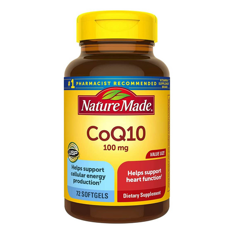 Viên uống hỗ trợ tim mạch CoQ10 Nature Made 100mg - 72 viên bổ sung sức khỏe tim mạch, năng lượng an toàn và hiệu quả.