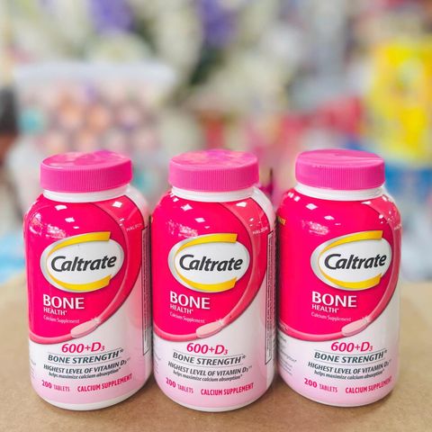 Viên uống Caltrate Bone Health 600 mg & D3 200 viên - Bổ sung Canxi và Vitamin D3 cho xương chắc khỏe, ngăn ngừa loãng xương