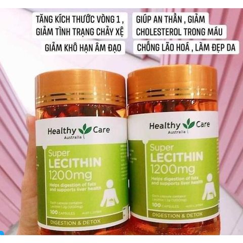 Viên Uống Mầm Đậu Nành Healthy Care Super Lecithin 100 Viên - Hỗ Trợ Cân Bằng Nội Tiết, Làm Đẹp Da, Giảm Lão Hóa cho Phụ Nữ 30+