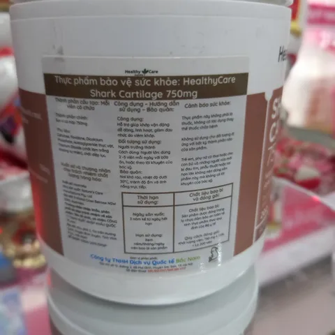 Viên uống Shark Cartilage 750mg Sụn Vi Cá Mập Healthy Care 200 viên_Hàng nhập khẩu, có tem phụ